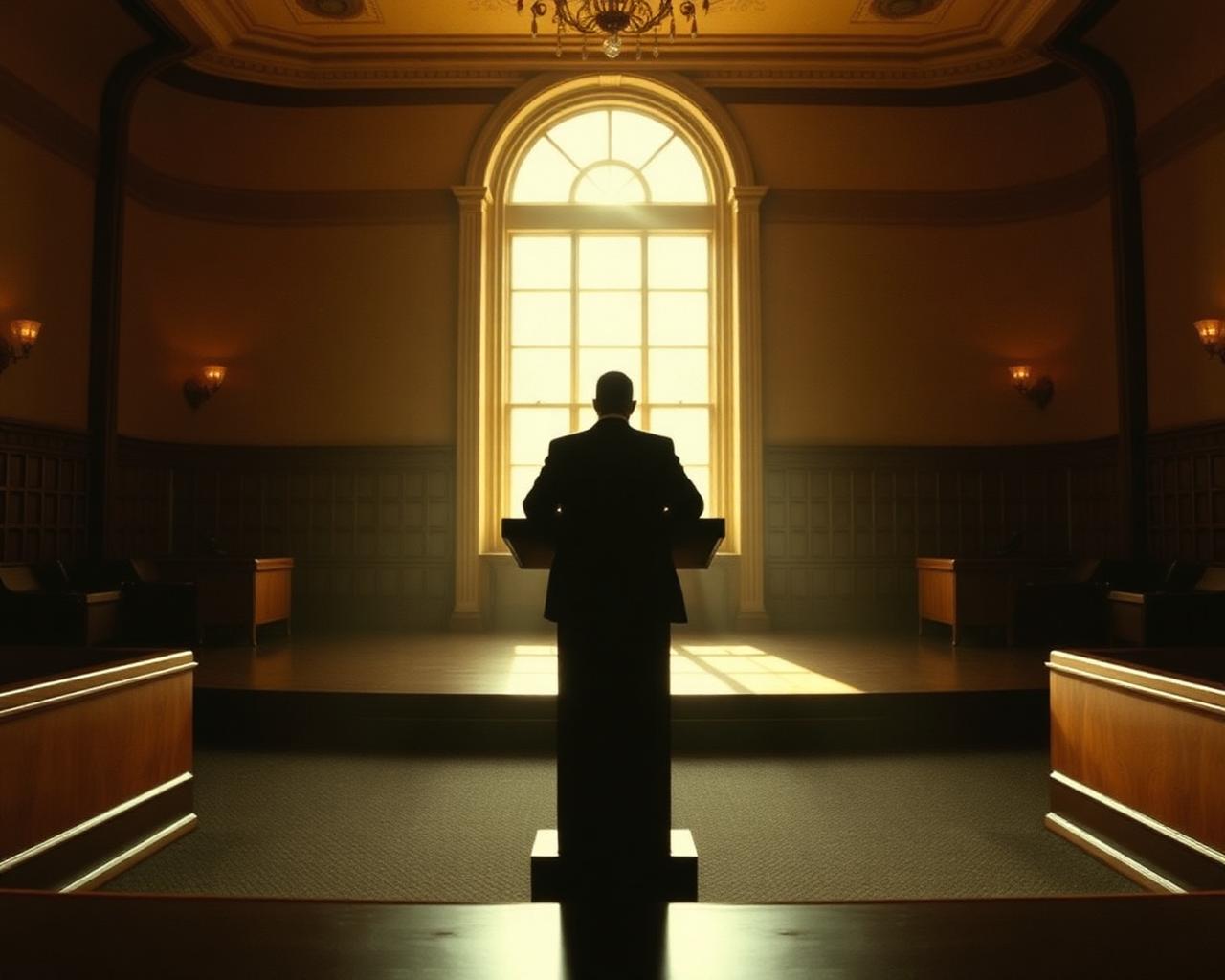 Historic courtroom interior